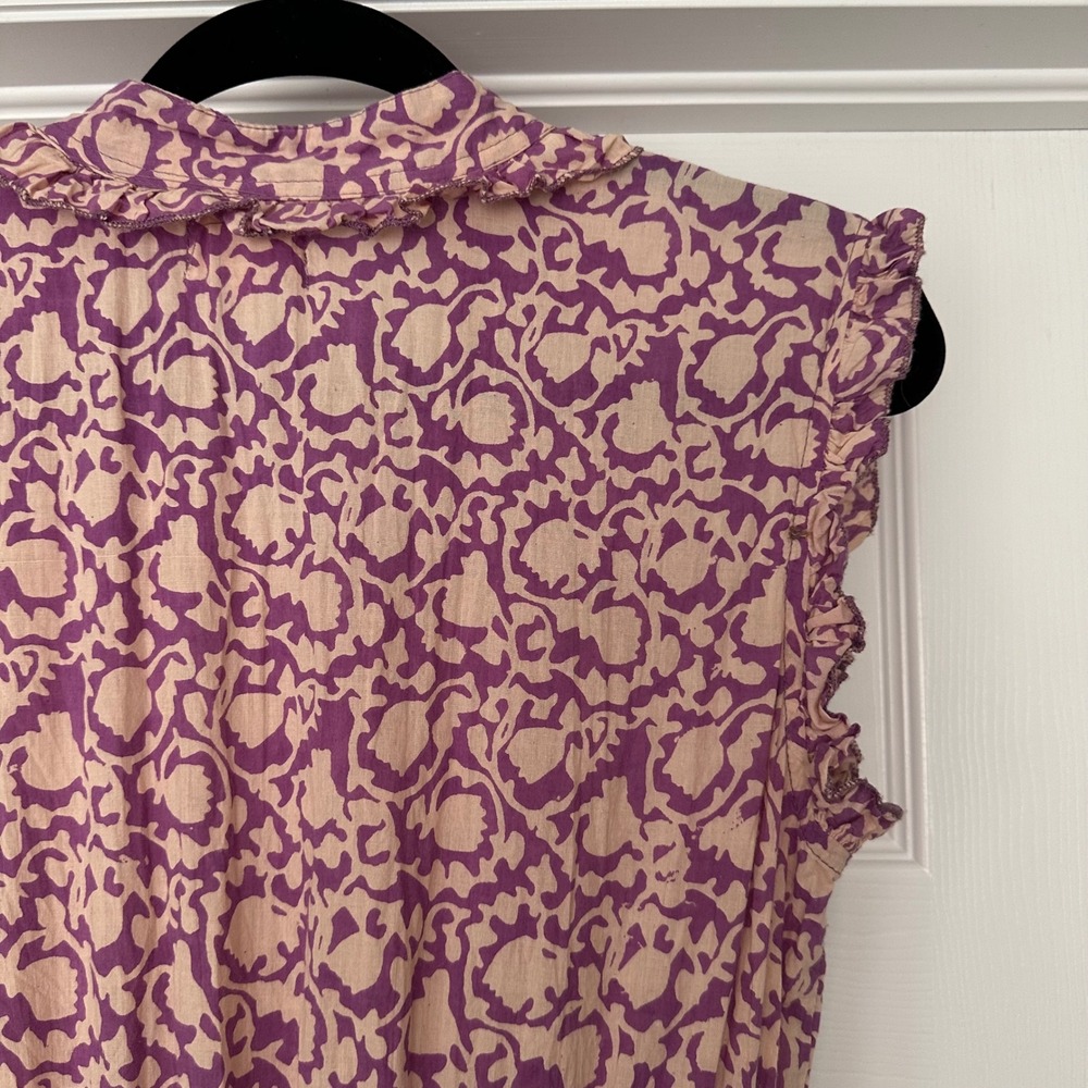 Perry Walker The Martha II Purple Floral Bohemian Maxi Dress Size Medium - Picture 9 of 14